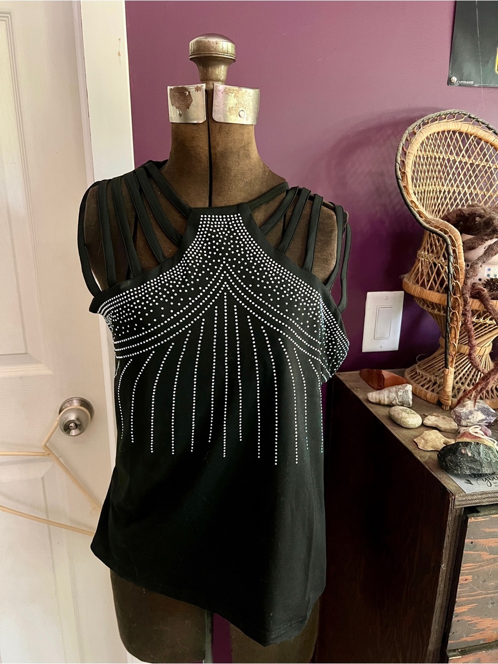 Dressy studded tank top. Sized 2x but fits like a large. New with tags.